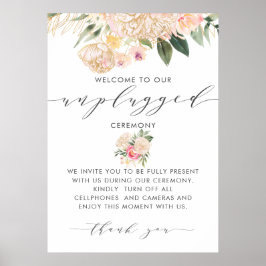 Afgeschermde Flowers Calligraphy Unplugged Ceremon Poster