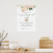 Afgeschermde Flowers Calligraphy Unplugged Ceremon Poster (Keuken)