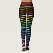 Afgeschetste brederspectrum regenboogstripes zwart leggings (Achterkant)