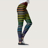 Afgeschetste brederspectrum regenboogstripes zwart leggings (Rechts)
