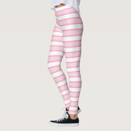 Afgeschetste strepen roze leggings