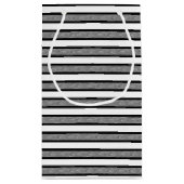 Afgeschetste strepen zwart en grijs klein cadeauzakje (Achterkant)