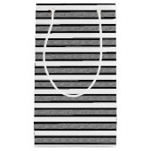 Afgeschetste strepen zwart en grijs klein cadeauzakje (Voorkant)