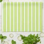 Afgeschetste Stripes Lime Green Theedoek (Gevouwen)