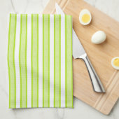 Afgeschetste Stripes Lime Green Theedoek (Quarter Fold)