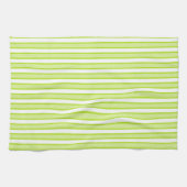 Afgeschetste Stripes Lime Green Theedoek (Horizontaal)