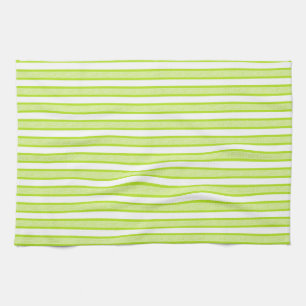 Afgeschetste Stripes Lime Green Theedoek