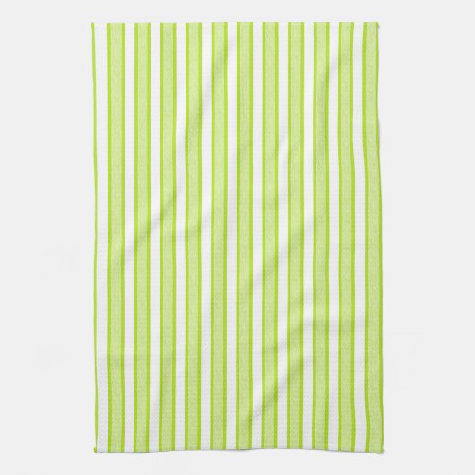 Afgeschetste Stripes Lime Green Theedoek (Verticaal)