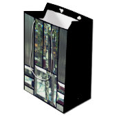 Afgeschuind glas bevlekt metallic look zilver mode medium cadeauzakje (Voorkant Gekanteld)