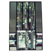 Afgeschuind glas bevlekt metallic look zilver mode medium cadeauzakje (Achterkant)