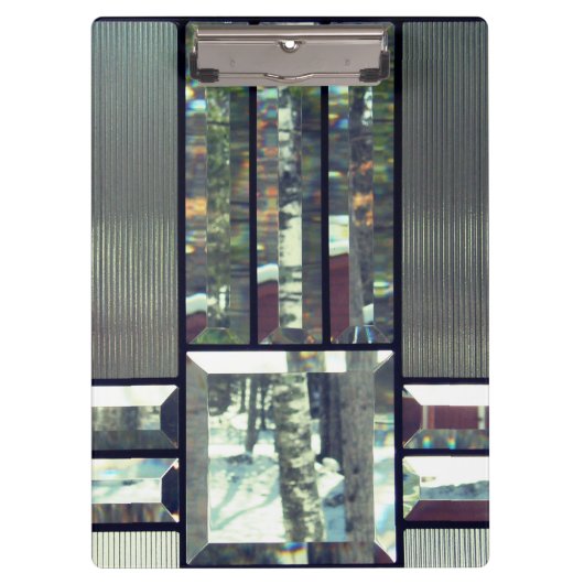 Afgeschuind glas metallic look zilver zwart modern klembord (Voorkant)