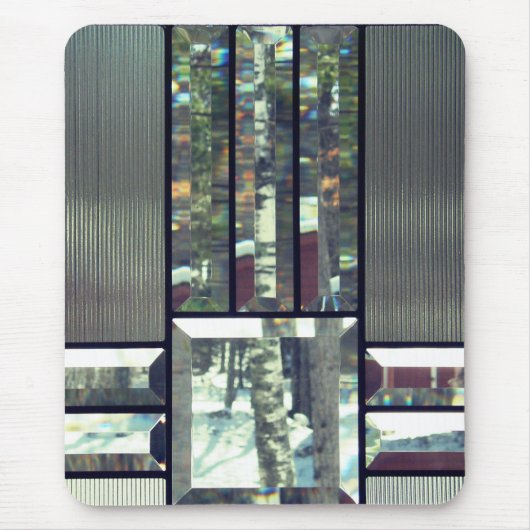 Afgeschuind glas ziet er zilvergrijs zwart uit muismat (Voorkant)