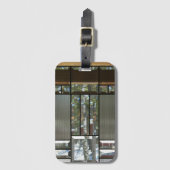 Afgeschuind glas zilver zwart grijs modern bagagelabel (Voorkant (verticaal))