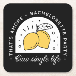 Afgesloten-meisjesuitje citroen fruit thema zwart  kartonnen onderzetters