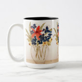 Afgesneden bloemen tweekleurige koffiemok (Links)