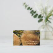 Afgesneden logboeken in het najaar visitekaartje (Staand voorkant)