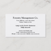 Afgesneden logboeken in het najaar visitekaartje (Achterkant)