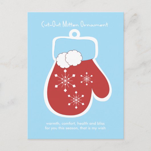 Afgesneden Mitten-Ornament Feestdagenkaart (Voorkant)