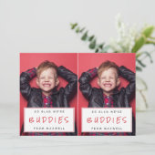 Afgesneden Valentijnse fotoklaslokaal / rood Feestdagenkaart (Staand voorkant)