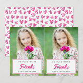 Afgesneden Valentijnse fotoklaslokaal / Roze Feestdagenkaart (Voorkant / Achterkant)