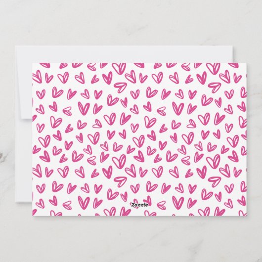 Afgesneden Valentijnse fotoklaslokaal / Roze Feestdagenkaart (Achterkant)