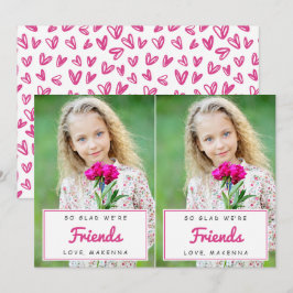 Afgesneden Valentijnse fotoklaslokaal / Roze Feestdagenkaart