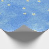 afgesponste blauwe sterren cadeaupapier (Hoek)