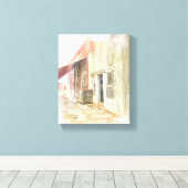 Afgestane winkel voor diervoeders op het plattelan canvas afdruk (Insitu (Houten vloer))