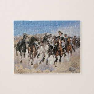 Afgestegen door Frederic Remington, Vintage Cowboy Legpuzzel