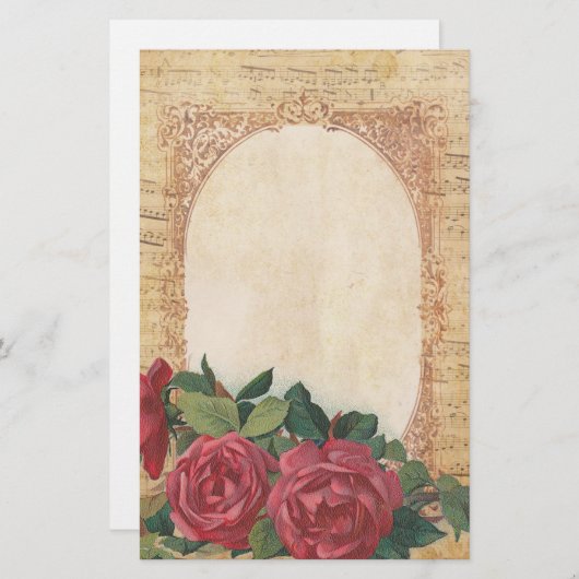 Afgesteld aan de rand van Rozen en de muzieknoten (Voorkant / Achterkant)