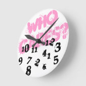 Afgestelde muurklok | Roze voor graffiti Ronde Klok (Hoek)