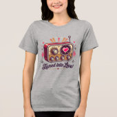 Afgestemd op liefde Retro Radio Design Tri-Blend Shirt (Voorkant)