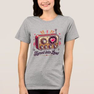 Afgestemd op liefde Retro Radio Design Tri-Blend Shirt