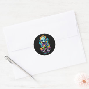 Afgestemd op Zoned Out Coffee On Schattigee buit Ronde Sticker