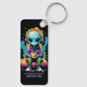 Afgestemd op Zoned Out Coffee On | Schattigee buit Sleutelhanger (Achterkant)