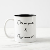 Afgestempelde en goedgekeurde offerte tweekleurige koffiemok (Links)