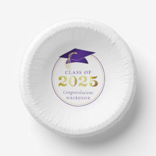 Afgestudeerd 2025 Nep Metallic Paars Goud Papieren Kommen