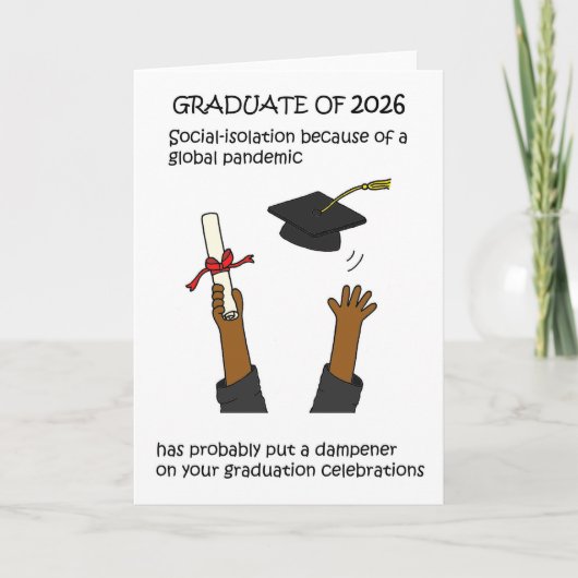 Afgestudeerd 2026 Gefeliciteerd Afro-Amerikaans Kaart (Voorkant)