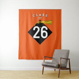 Afgestudeerd 2026 Oranje Foto Achtergrond Wandkleed