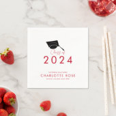 Afgestudeerd 2026 Rood Script Feest Papier Servet (Insitu)