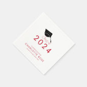 Afgestudeerd 2026 Rood Script Feest Papier Servet (Hoek)