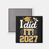 Afgestudeerd 2027 afgestudeerde klas van 2027 seni magneet (Voorkant / Achterkant)