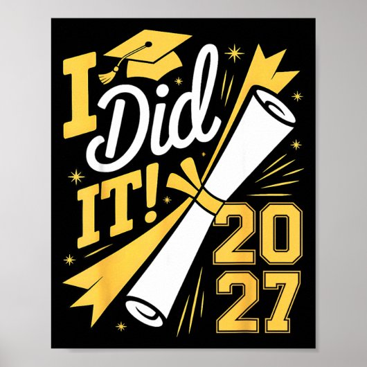 Afgestudeerd 2027 afstudeerklas 2027 senior poster (Voorkant)