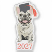 Afgestudeerd 2027, leuke hond sticker (Voorkant)