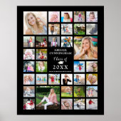 Afgestudeerd 35 Foto Collage KLASJAAR Zwart Poster (Voorkant)