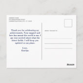 Afgestudeerd 5 Foto Gepersonaliseerd Afstudeer Bed Briefkaart (Achterkant)