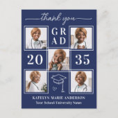 Afgestudeerd 5 Foto Gepersonaliseerd Afstudeer Bed Briefkaart (Voorkant)
