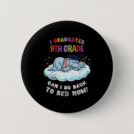 Afgestudeerd 9e klas olifant grappige afstuderen ronde button 5,7 cm (Voorkant)