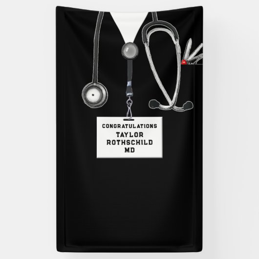 Afgestudeerd aan de medische faculteit spandoek (Verticaal)