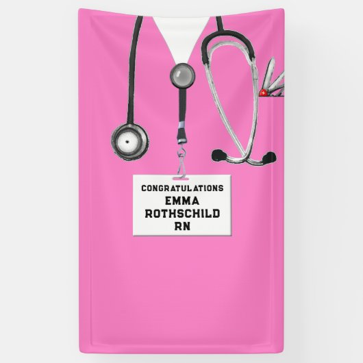 Afgestudeerd aan de verpleegkundige opleiding spandoek (Verticaal)